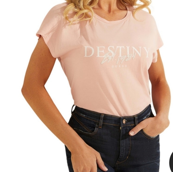 GUESS FRANCINE SOFT PIK relaxed fit T-shirt SIZE MEDIUM  NWT - Picture 1 of 6